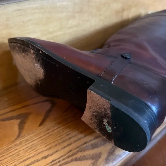 Frye Melissa Tab Tall Brown Leather Riding Boots - Picture 6 of 7